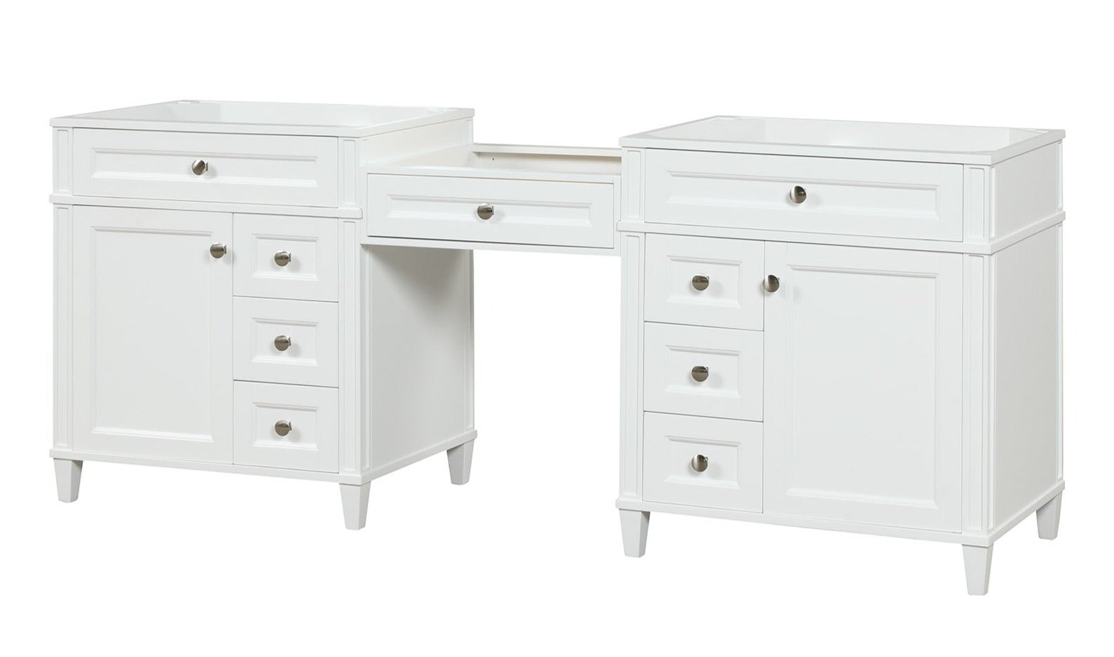Kensington 84 in All Wood Vanity in White - Cabinet Only ER VANITIES
