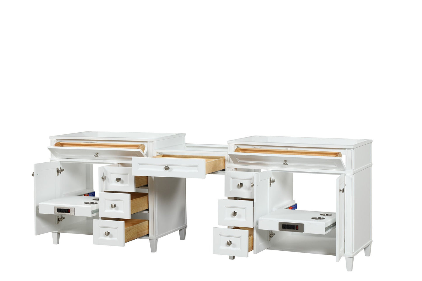 Kensington 96 inch All Wood Vanity in White - Cabinet Only ER VANITIES