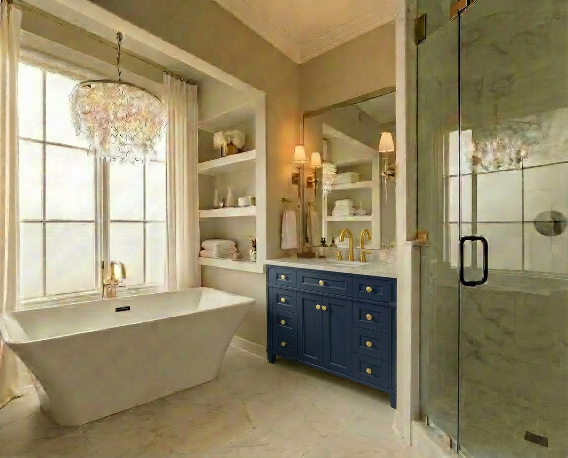 Kensington 41.5 in All Wood Vanity in Navy Blue - Cabinet Only