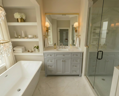 Kensington 41.5 in Solid All Vanity in Metal Gray - Cabinet Only