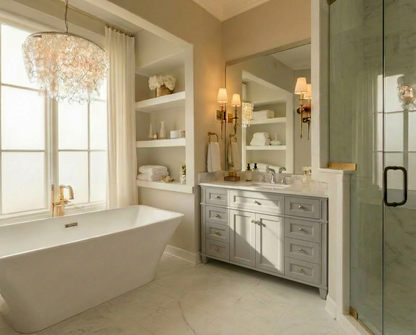 Kensington 41.5 in Solid All Vanity in Metal Gray - Cabinet Only