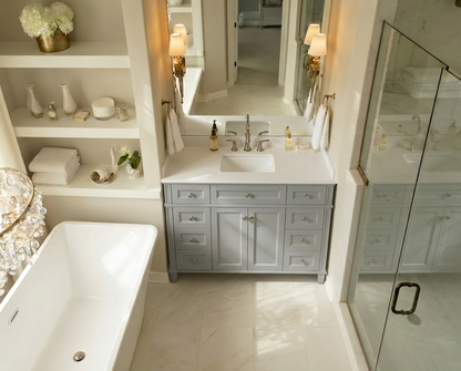 Kensington 41.5 in Solid All Vanity in Metal Gray - Cabinet Only