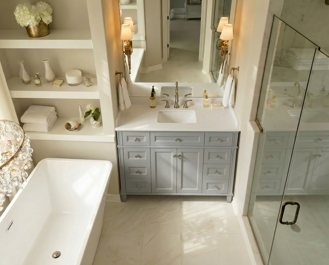 Kensington 47.5 in All Wood Vanity in Metal Gray - Cabinet Only