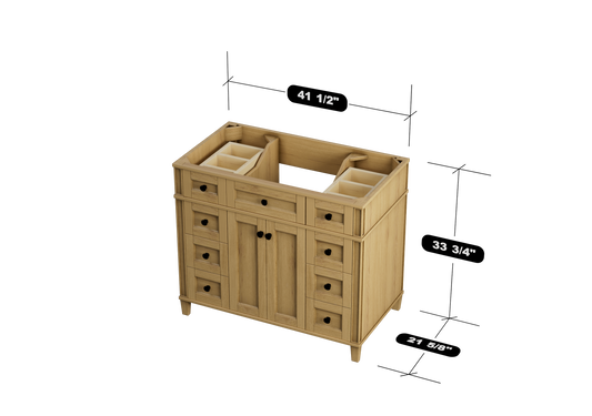Kensington 41.5 in All Wood Vanity in Desert Oak - Cabinet Only ER VANITIES