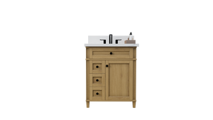 Kensington 29.5 Left Drawers in All Wood Vanity in Desert Oak - Cabinet Only ER VANITIES