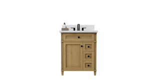 Kensington 29.5 Right Drawers in All Wood Vanity in Desert Oak - Cabinet Only ER VANITIES