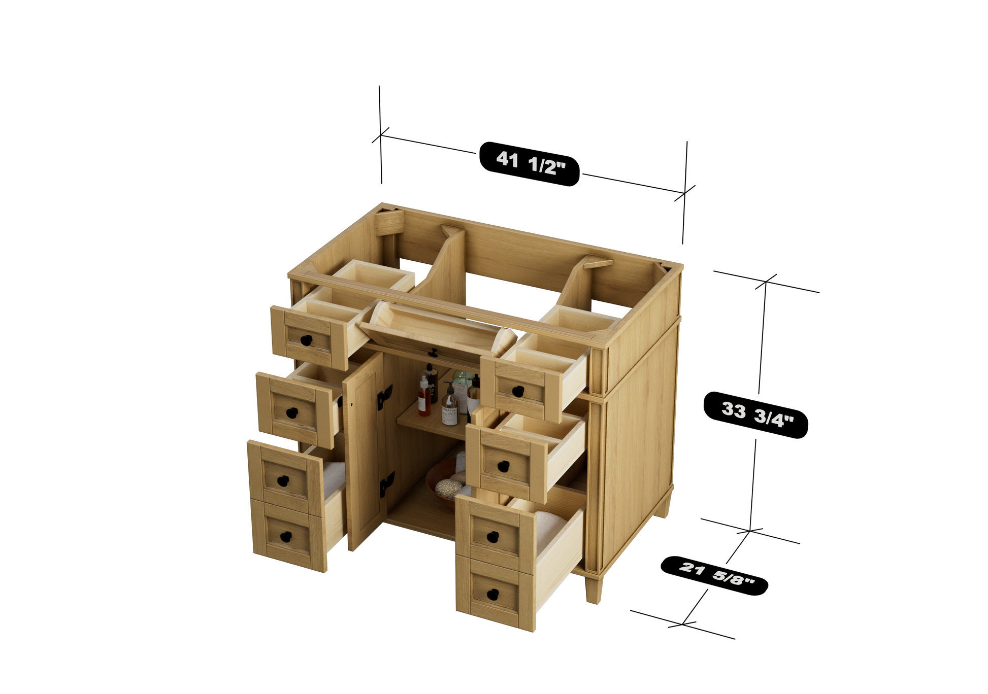 Kensington 41.5 in All Wood Vanity in Desert Oak - Cabinet Only ER VANITIES