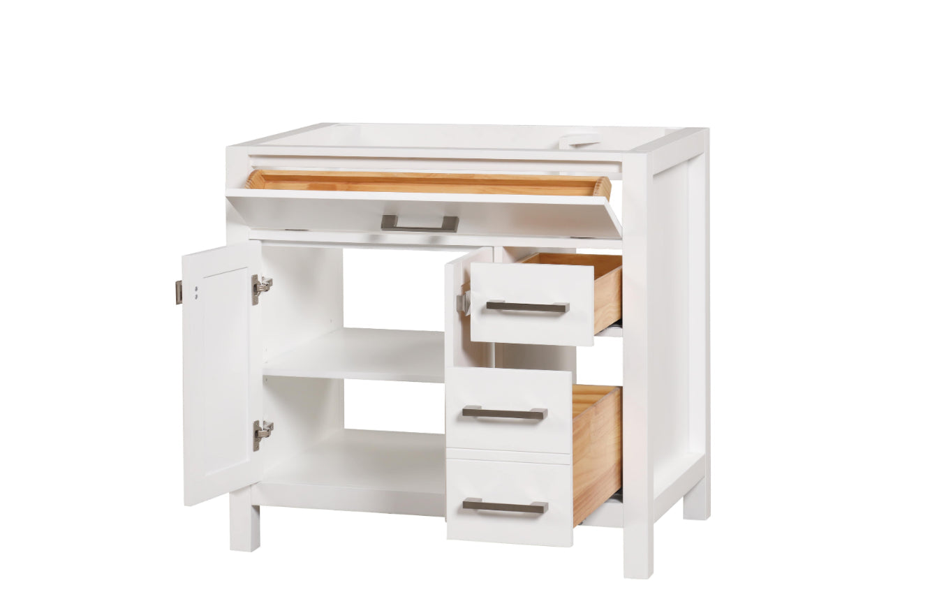 London 35.5 Inch- Single Bathroom Vanity in Bright White ER VANITIES