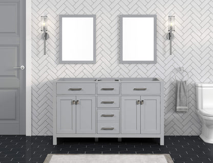 Ethan Roth London 60 Inch- Double Bathroom Vanity in Metal Gray Ethan Roth
