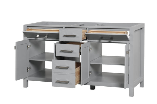 Ethan Roth London 60 Inch- Double Bathroom Vanity in Metal Gray Ethan Roth
