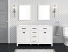 London 59.5 Inch- Double Bathroom Vanity in Bright White ER VANITIES