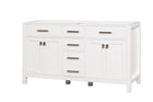 London 59.5 Inch- Double Bathroom Vanity in Bright White ER VANITIES
