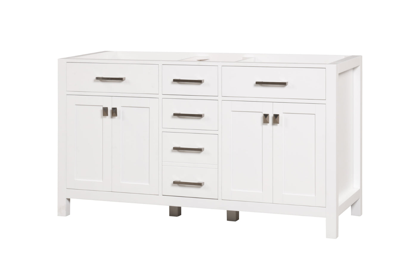 Ethan Roth London 60 Inch- Double Bathroom Vanity in Bright White Ethan Roth
