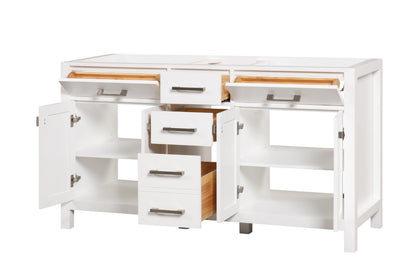 Ethan Roth London 60 Inch- Double Bathroom Vanity in Bright White Ethan Roth
