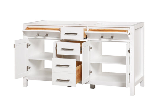 Ethan Roth London 60 Inch- Double Bathroom Vanity in Bright White Ethan Roth