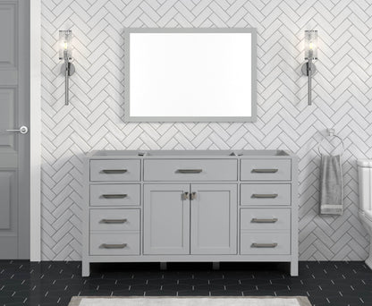London 59.5 Inch Single Bathroom Vanity in Metal Gray ER VANITIES