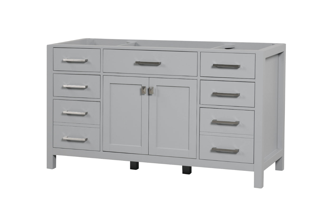 London 59.5 Inch Single Bathroom Vanity in Metal Gray ER VANITIES