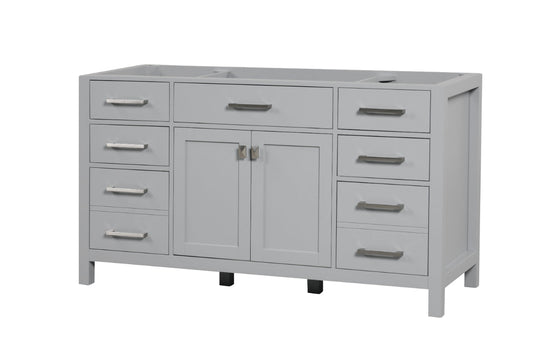 London 59.5 Inch Single Bathroom Vanity in Metal Gray ER VANITIES