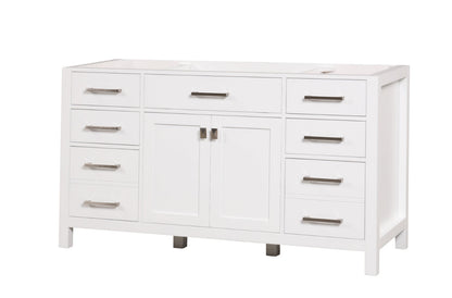 London 59.5 Inch Single Bathroom Vanity in Bright White ER VANITIES