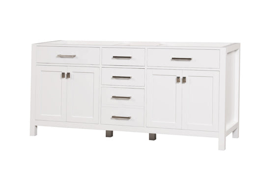 London 71.5 Inch Double Bathroom Vanity in Bright White ER VANITIES