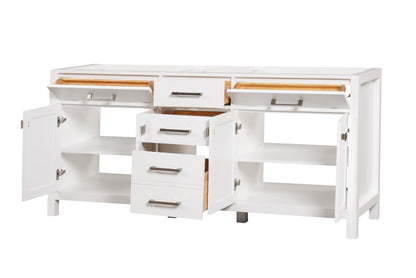 London 71.5 Inch Double Bathroom Vanity in Bright White ER VANITIES