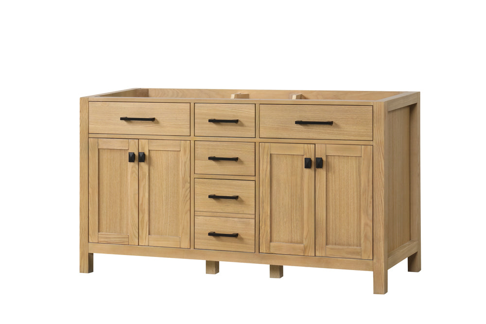 London 59.5 Inch- Double Bathroom Vanity in Desert Oak ER VANITIES