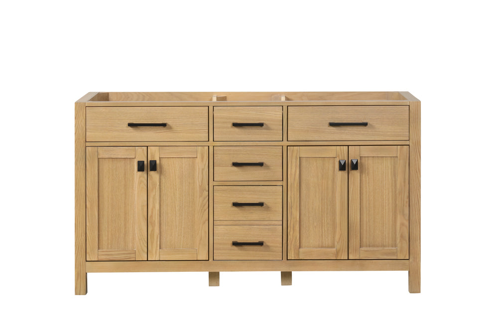 London 59.5 Inch- Double Bathroom Vanity in Desert Oak ER VANITIES