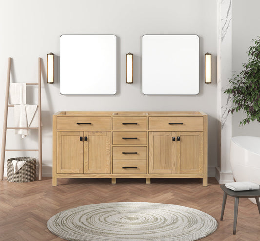 London 71.5 Inch- Double Bathroom Vanity in Desert Oak ER VANITIES