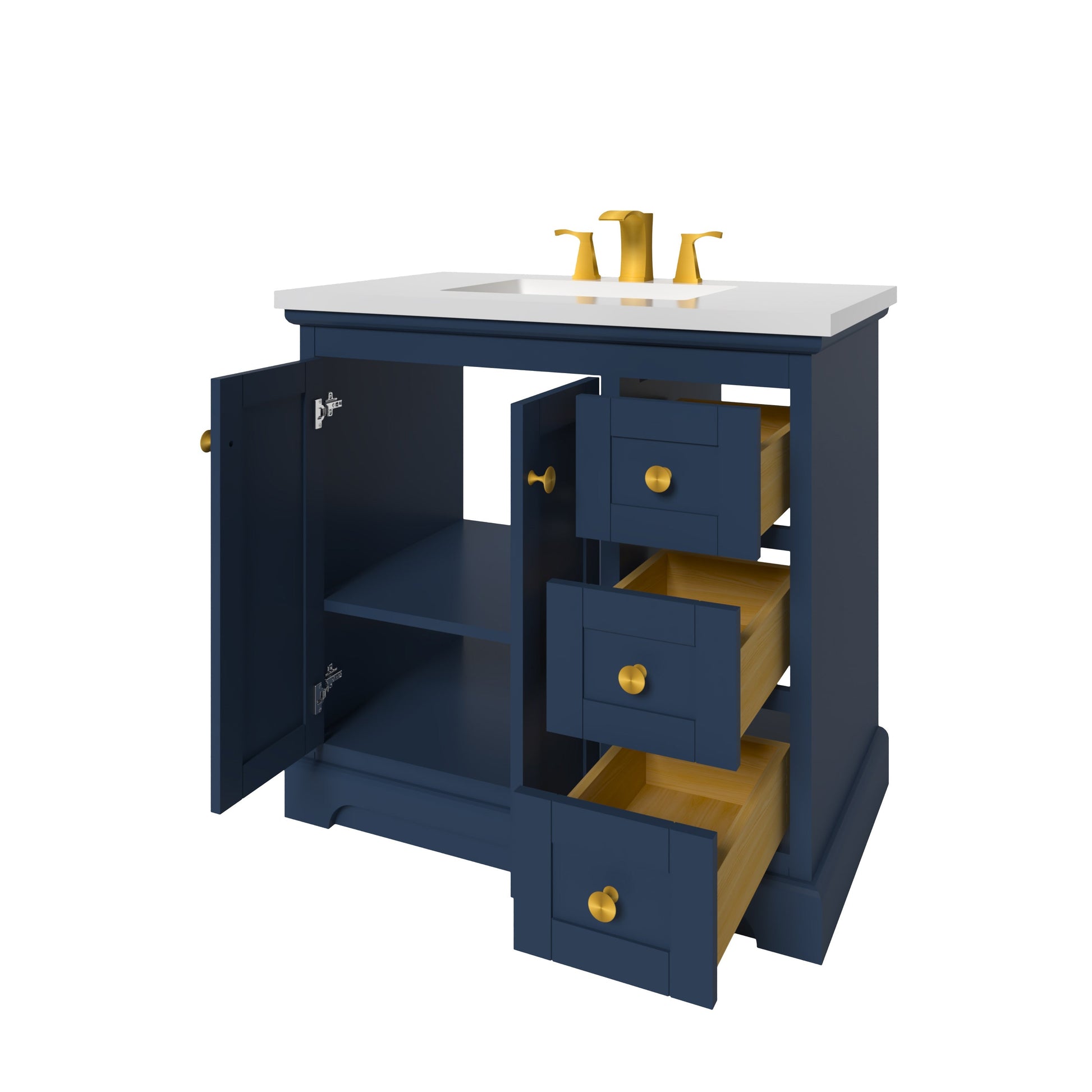 Marietta 35.5 inch Bathroom Vanity in Blue- Cabinet Only Atlanta Vanity & Bathworks