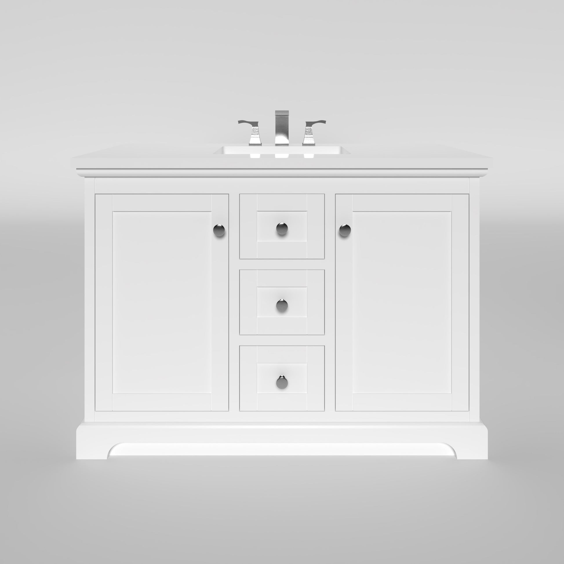 Marietta 47.5 inch Single or Double Bathroom Vanity in White- Cabinet Only Atlanta Vanity & Bathworks