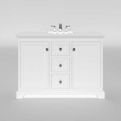 Marietta 47.5 inch Single or Double Bathroom Vanity in White- Cabinet Only Atlanta Vanity & Bathworks