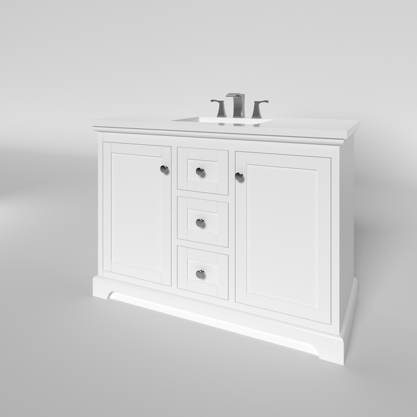Marietta 47.5 inch Single or Double Bathroom Vanity in White- Cabinet Only Atlanta Vanity & Bathworks