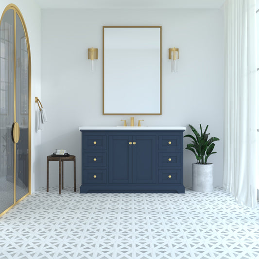 Marietta 53.5 inch Single Bathroom Vanity in Blue- Cabinet Only Atlanta Vanity & Bathworks