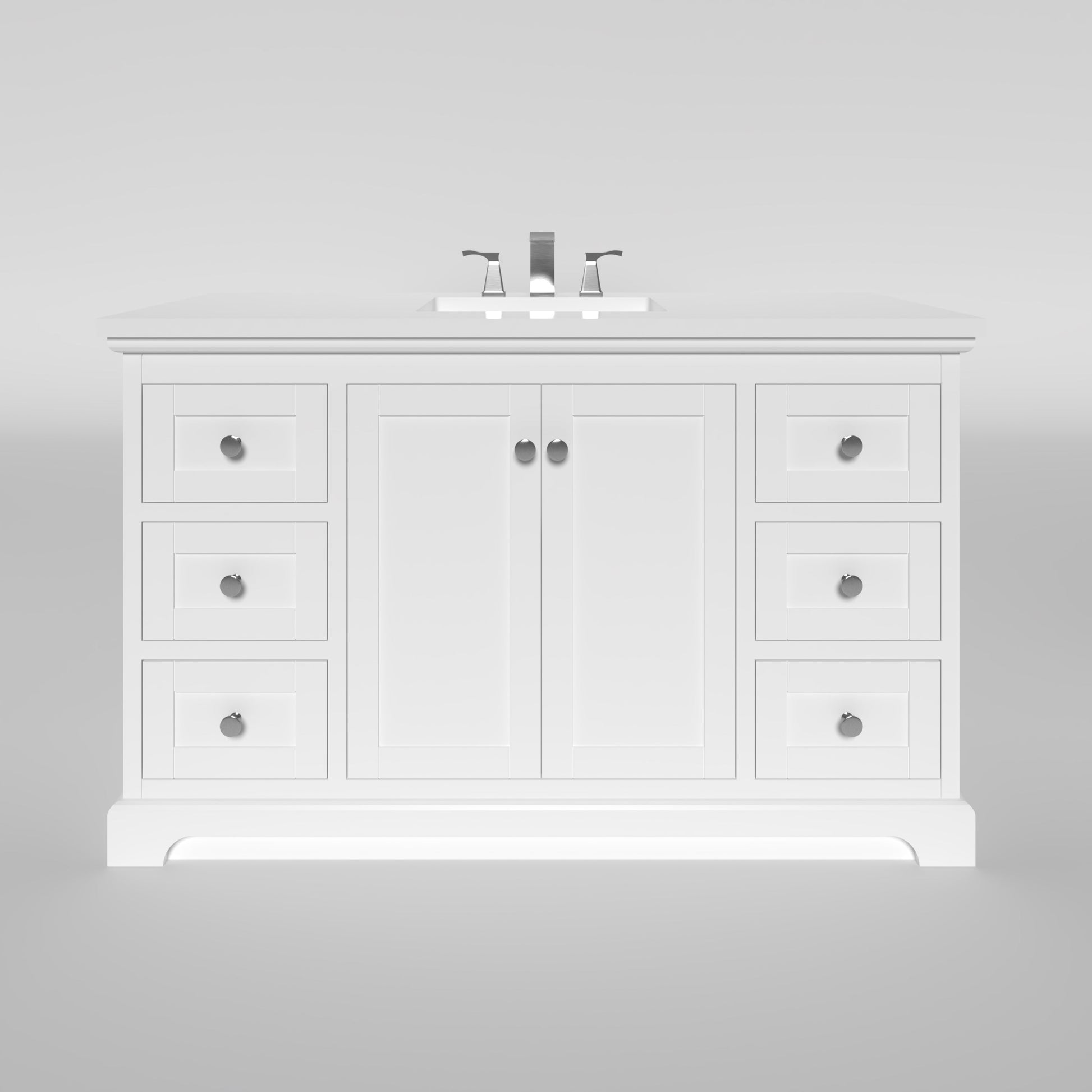 Marietta 53.5 inch Single Bathroom Vanity in White- Cabinet Only Atlanta Vanity & Bathworks
