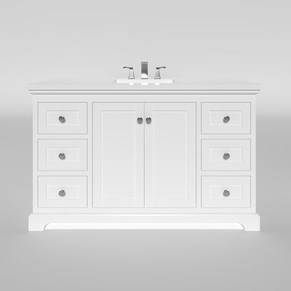 Marietta 53.5 inch Single Bathroom Vanity in White- Cabinet Only Atlanta Vanity & Bathworks