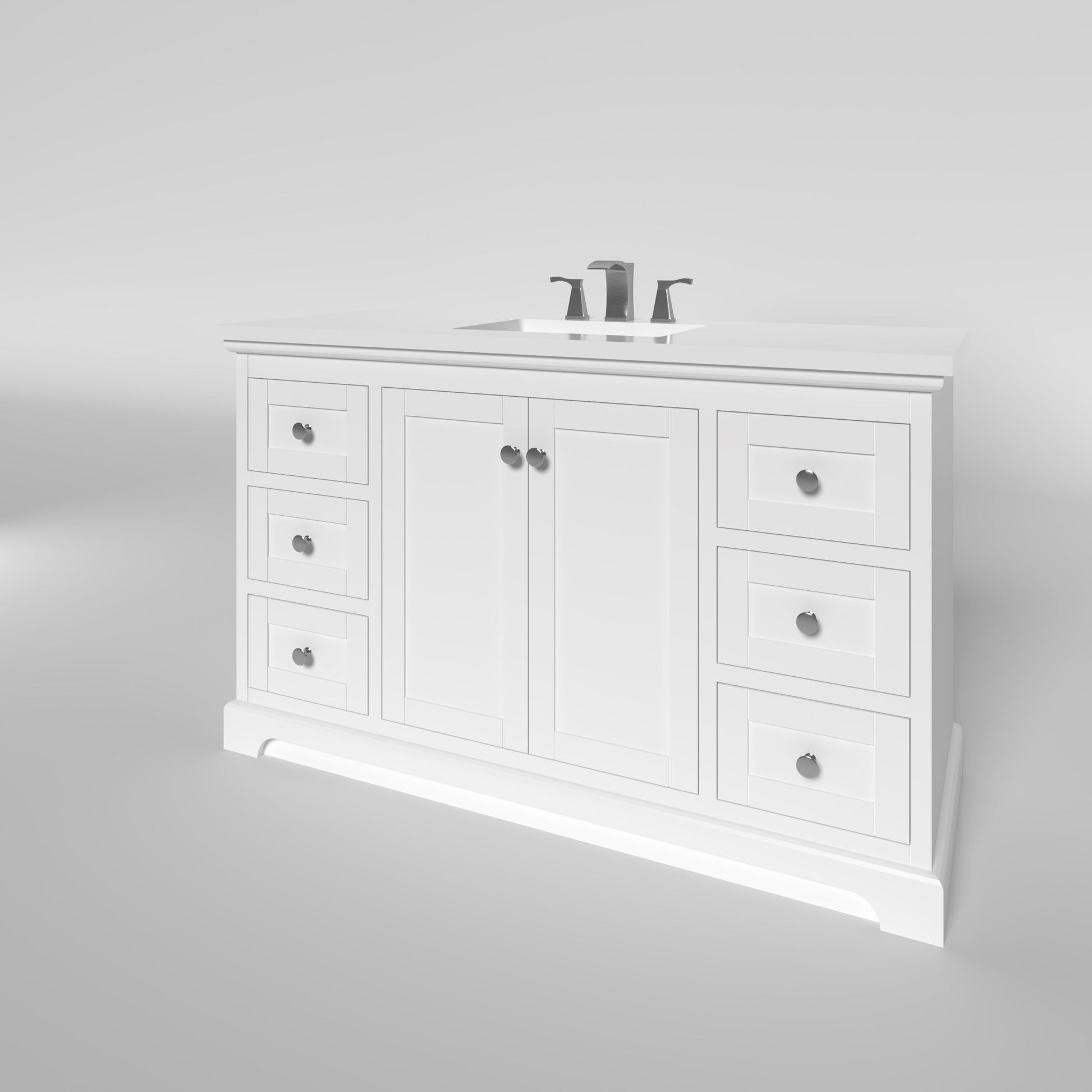 Marietta 53.5 inch Single Bathroom Vanity in White- Cabinet Only Atlanta Vanity & Bathworks