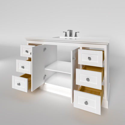 Marietta 53.5 inch Single Bathroom Vanity in White- Cabinet Only Atlanta Vanity & Bathworks