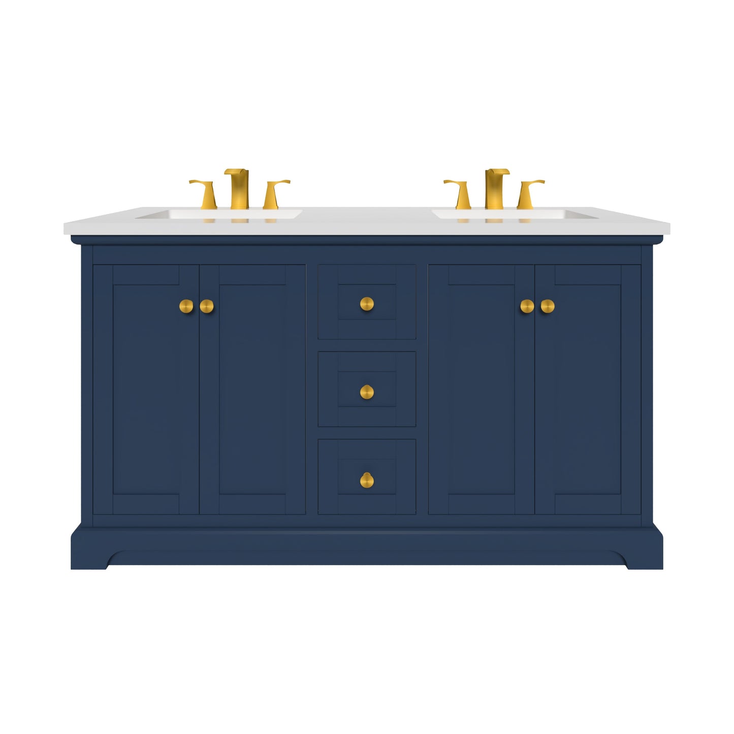 Marietta 59.5 inch Double Bathroom Vanity in Blue- Cabinet Only Atlanta Vanity & Bathworks