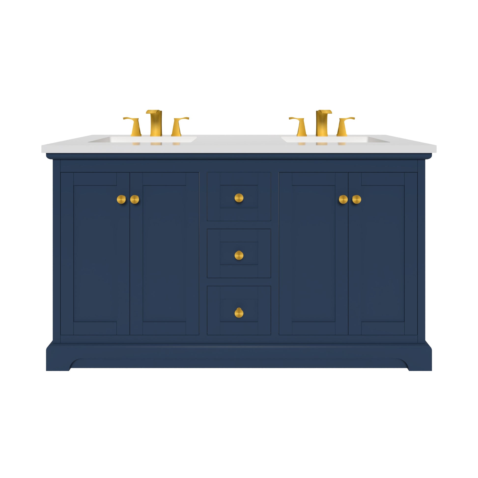 Marietta 59.5 inch Double Bathroom Vanity in Blue- Cabinet Only Atlanta Vanity & Bathworks