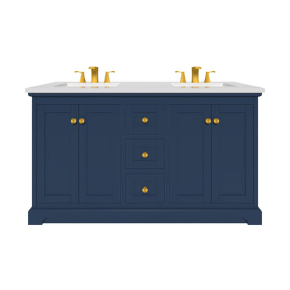 Marietta 59.5 inch Double Bathroom Vanity in Blue- Cabinet Only Atlanta Vanity & Bathworks