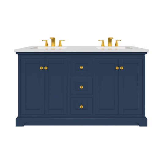 Marietta 59.5 inch Double Bathroom Vanity in Blue- Cabinet Only Atlanta Vanity & Bathworks