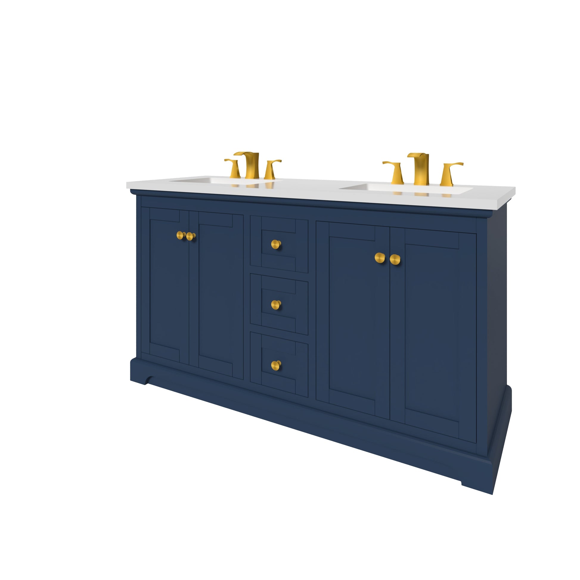Marietta 59.5 inch Double Bathroom Vanity in Blue- Cabinet Only Atlanta Vanity & Bathworks