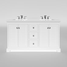 Marietta 59.5 inch Double Bathroom Vanity in White- Cabinet Only Atlanta Vanity & Bathworks