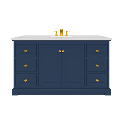 Marietta 59.5 inch Single Bathroom Vanity in Blue- Cabinet Only Atlanta Vanity & Bathworks