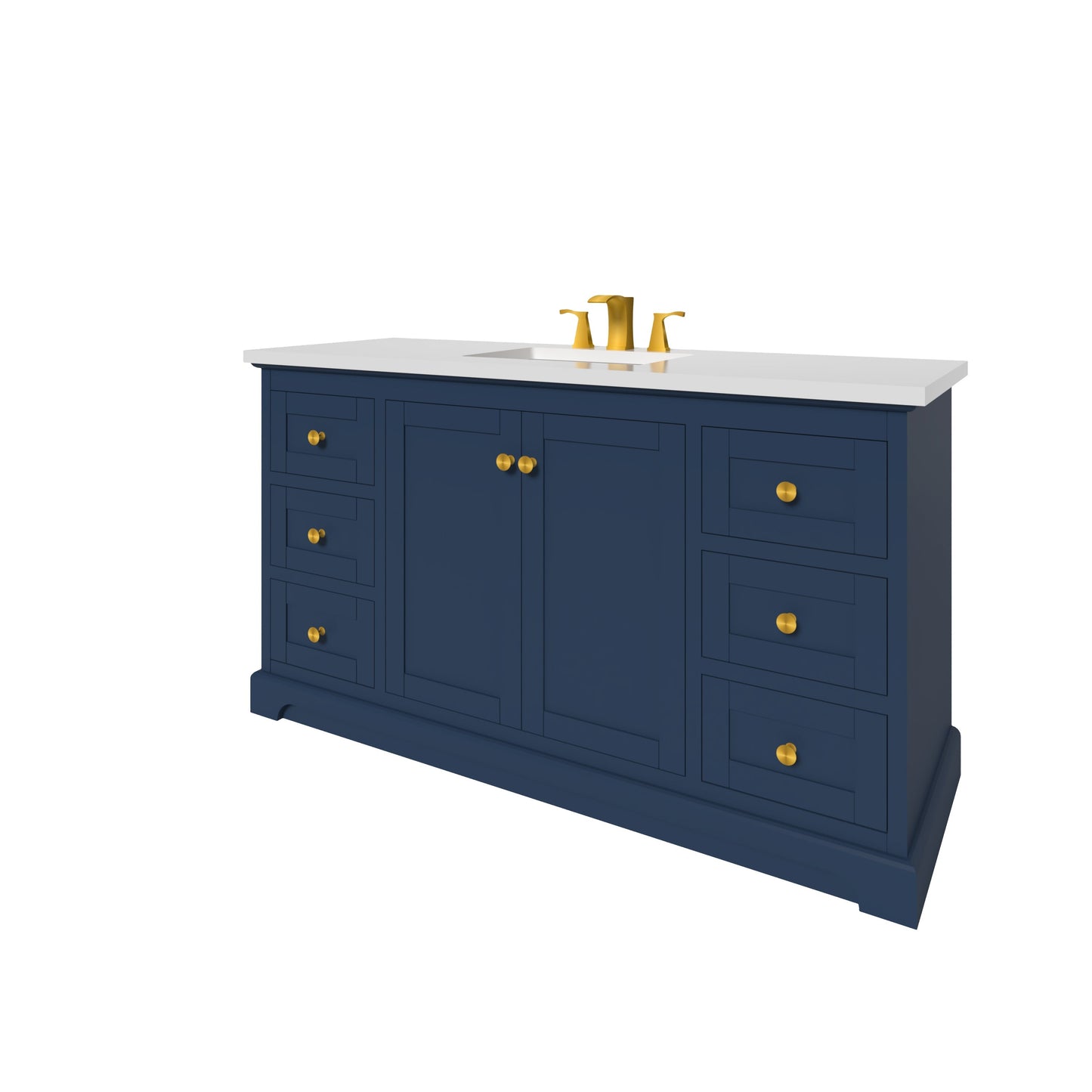 Marietta 59.5 inch Single Bathroom Vanity in Blue- Cabinet Only Atlanta Vanity & Bathworks