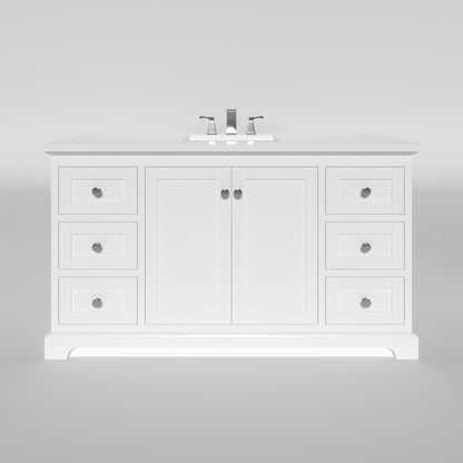 Marietta 59.5 inch Single Bathroom Vanity in White- Cabinet Only Atlanta Vanity & Bathworks