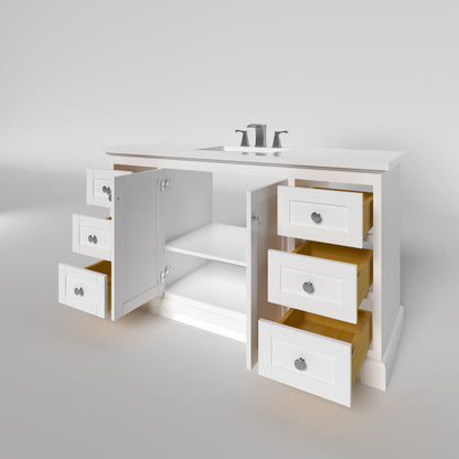 Marietta 59.5 inch Single Bathroom Vanity in White- Cabinet Only Atlanta Vanity & Bathworks