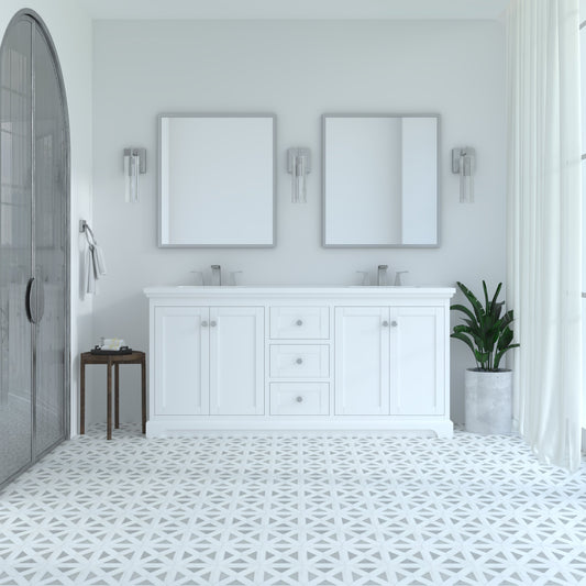 Marietta 71.5 inch Double Bathroom Vanity in White- Cabinet Only Atlanta Vanity & Bathworks