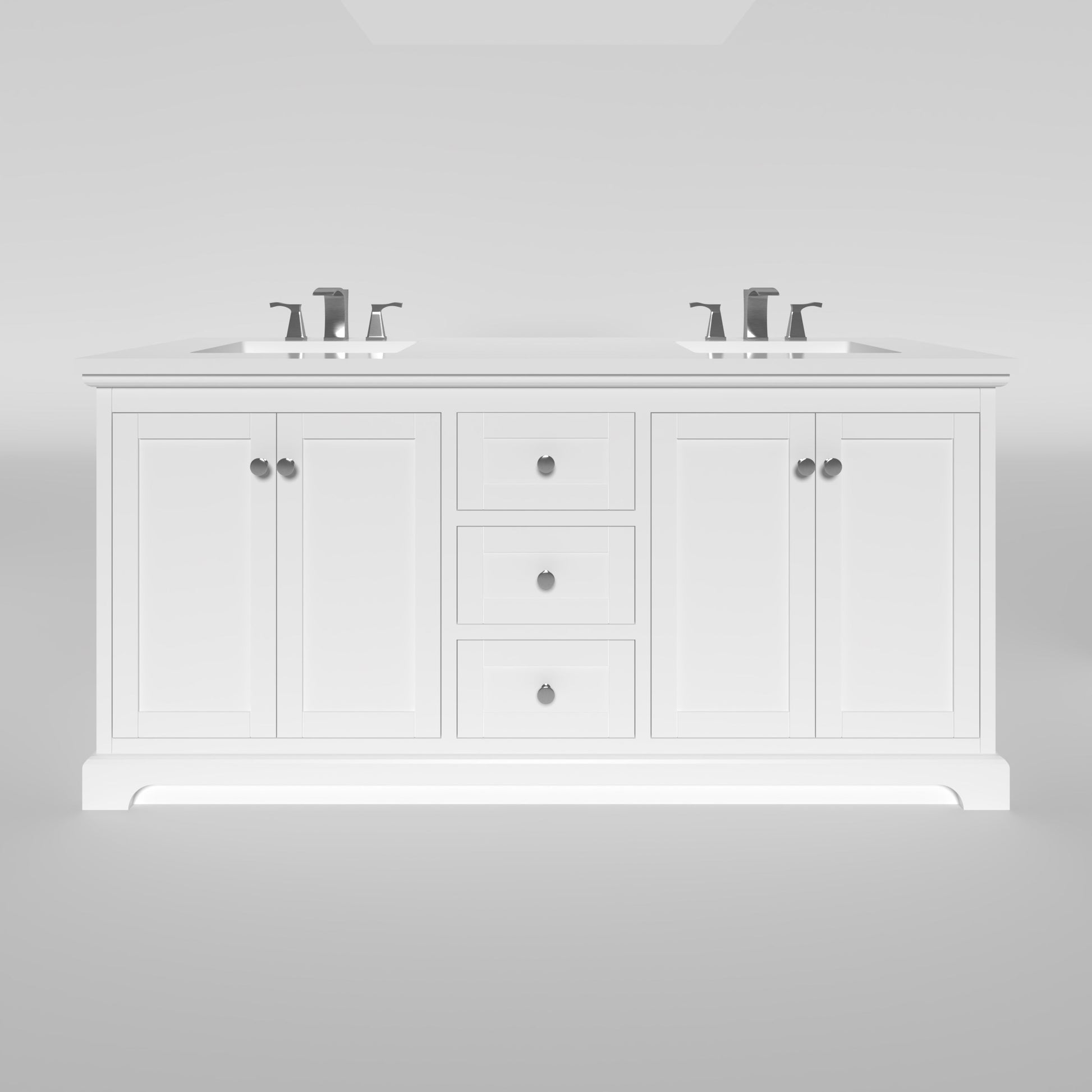 Marietta 71.5 inch Double Bathroom Vanity in White- Cabinet Only Atlanta Vanity & Bathworks