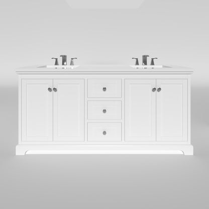Marietta 71.5 inch Double Bathroom Vanity in White- Cabinet Only Atlanta Vanity & Bathworks